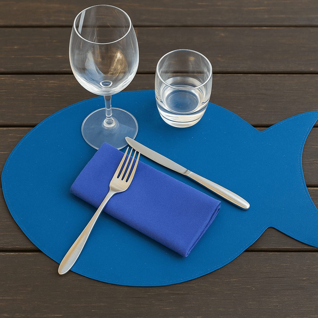 Sottopiatto in cartoncino a forma di pesce