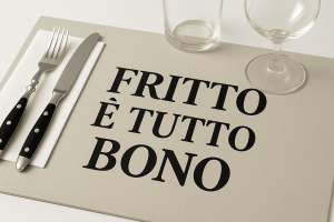 Tovaglietta Personalizzata “Fritto è tutto bono” Grigio stampa nera | 500 Fogli